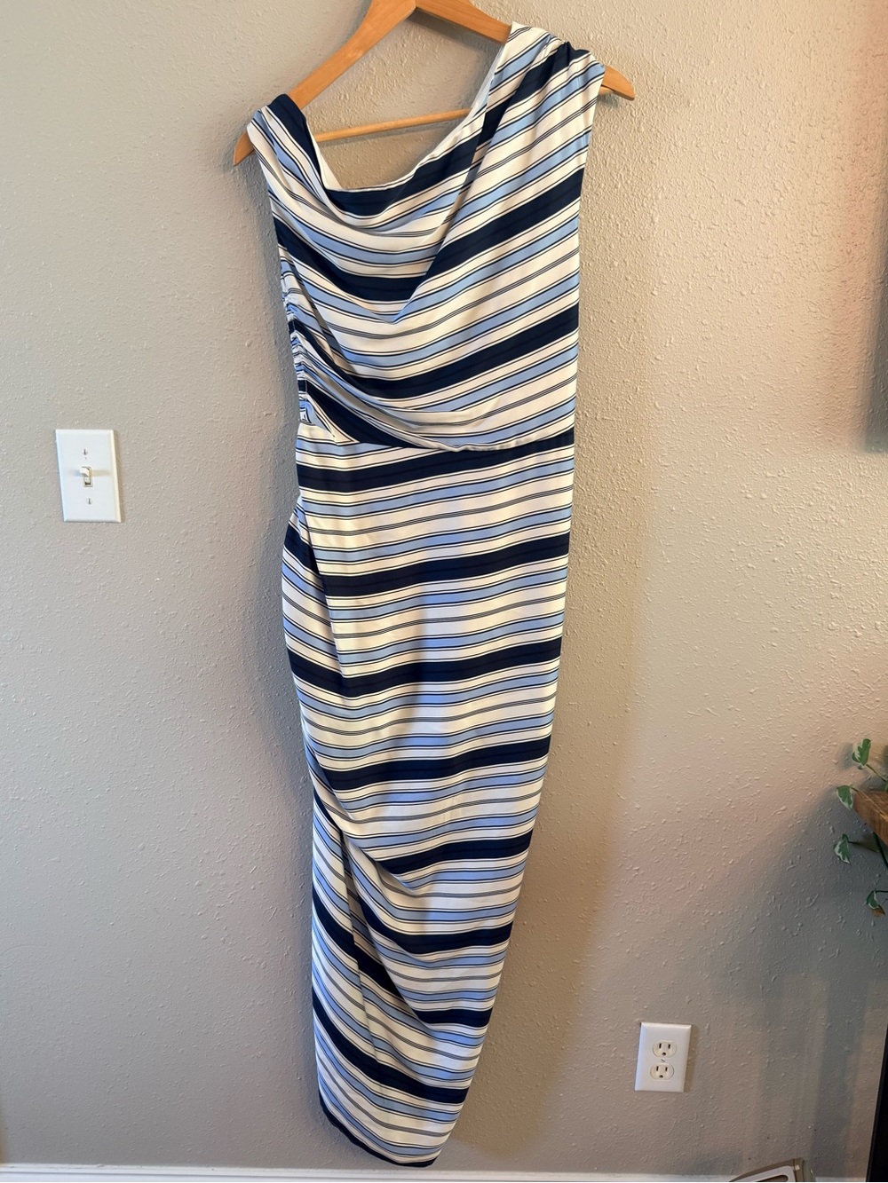 Veronica Beard Kadie Striped Silk Dress Blue Size 6 - Picture 5 of 11
